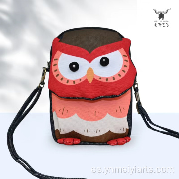 Bolso bandolera de mezclilla impermeable con forma de búho
